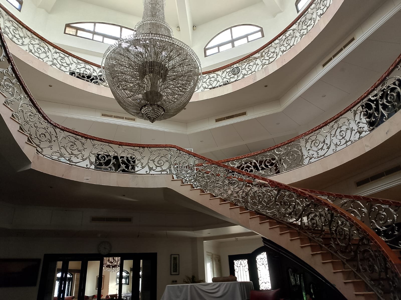 Grand Staircase Chandelier Interior at Bulbul Event Spaces